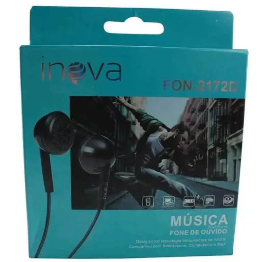 Fone intra auricular para ouvir musica no celular - fon-2172d - Inova