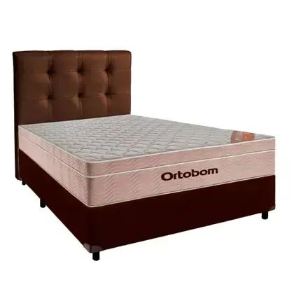 Cama Box de Casal e Colchão Ortobom 