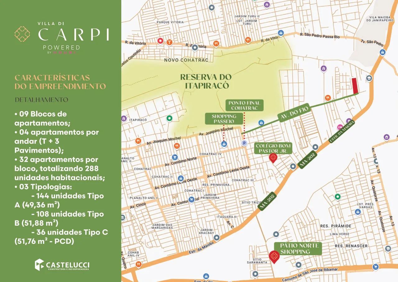 040- villa di carpi - aprtamentos no novo cohatrac com suite e varanda
