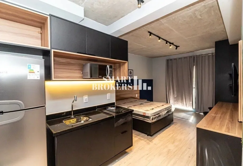 Studio mobiliado à venda, 28,70 metros quadrados e sem vaga de garagem - Moema, São Paulo/