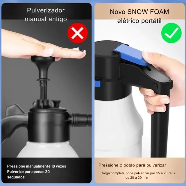 Snow Foam Pulverizador de Espuma Elétrico Portátil p/ Lavar Carros e Motos (Frete Grátis) - Foto 2