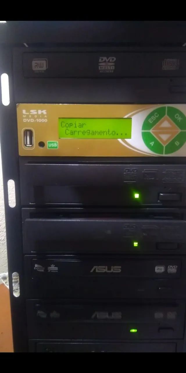 Duplicador de Discos Profissional Para Cd-Dvd LSK1000 Com 5 Gravadores Funcionando