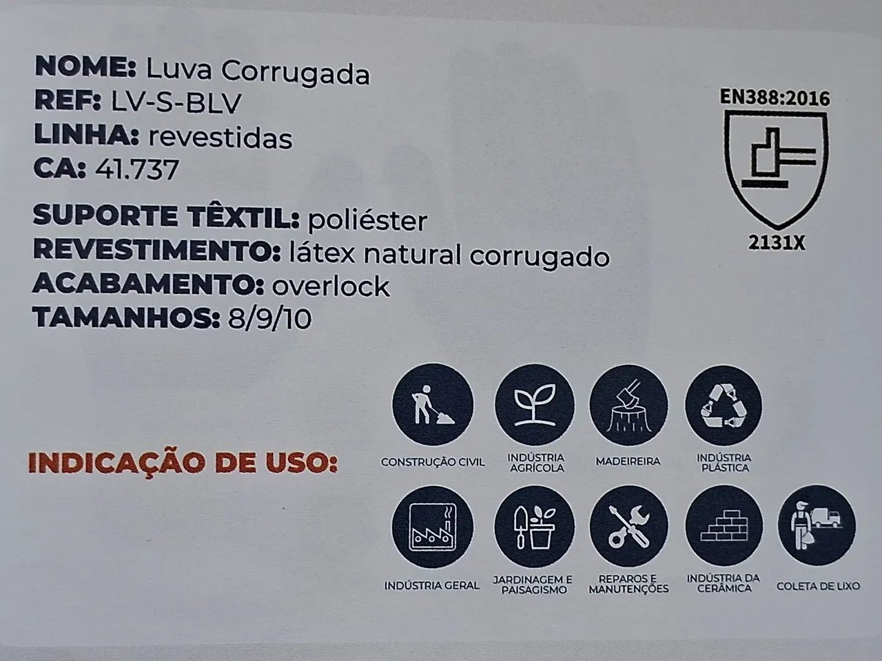 Luvas de Poliester com banho em latex verde Imbat CA 41.737 TAM 9  Emb com 12 unidades  - Foto 3