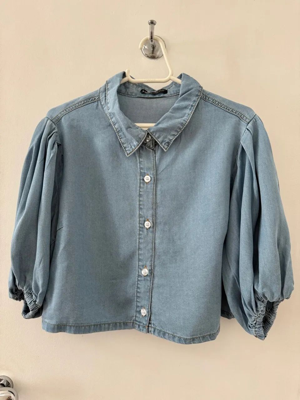 Blusa Curta - Manga Bufante - Tam G