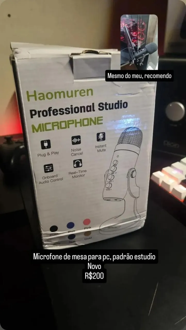 Microfone de mesa profissional Haomuren para PC