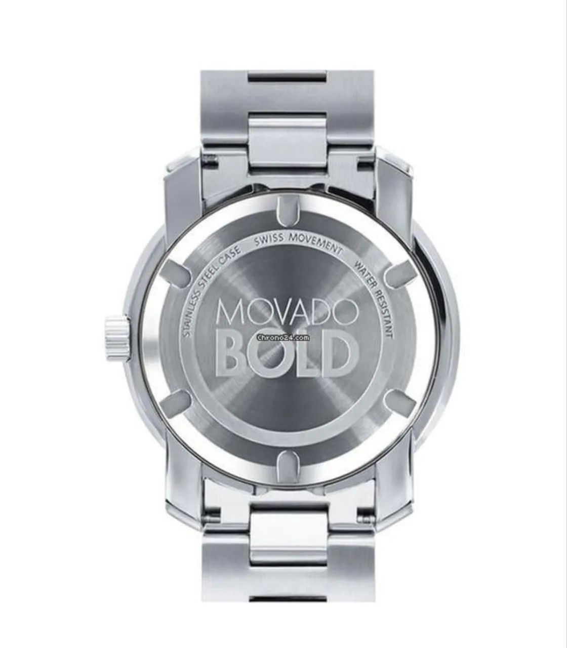 Novo em folha Movado Bold relógio masculino 42mm aço inoxidável mostrador prateado 3600257 - Foto 3