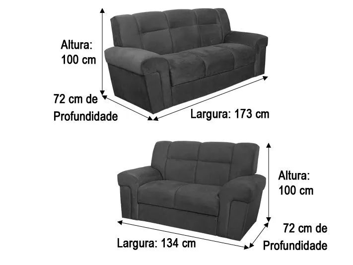 Conjunto de Sofá 2 e 3 Lugares Corino Caramelo - Foto 3