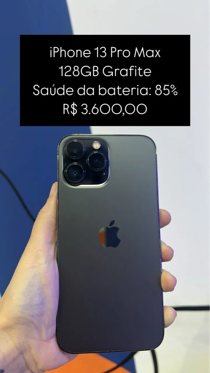 Iphone 13 Pro Max 128 GB Gold Saude de Bateria 86% | Loja Física