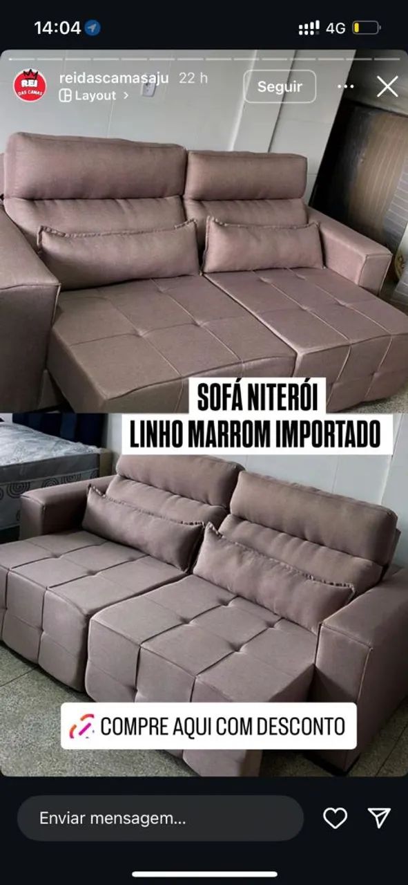 Sofá Novo Niterói Retrátil e Reclinável