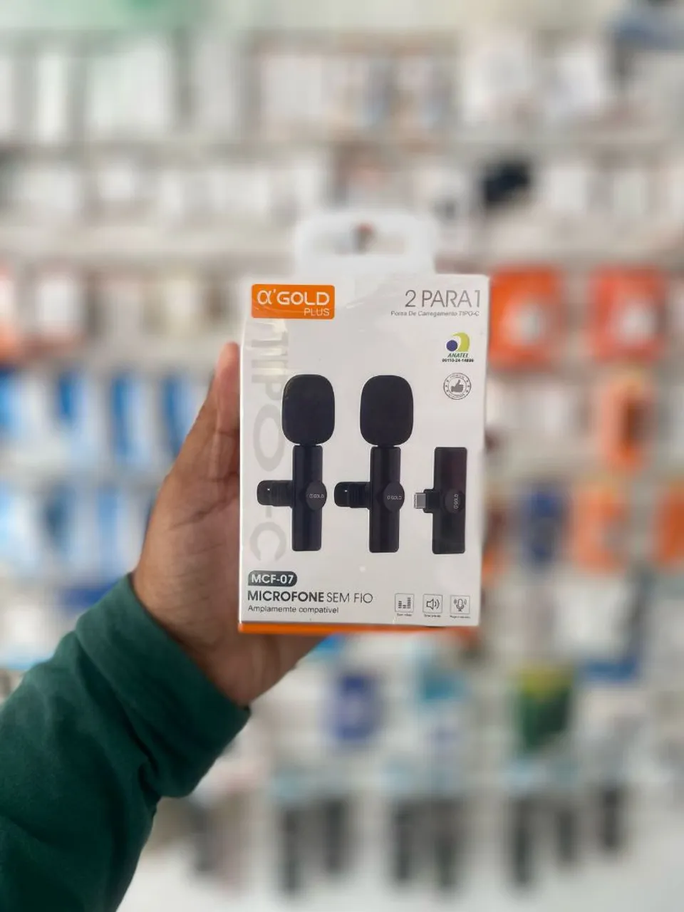 Microfone de lapela duplo iphone e tipo C - ENTREGA A DOMICÍLIO