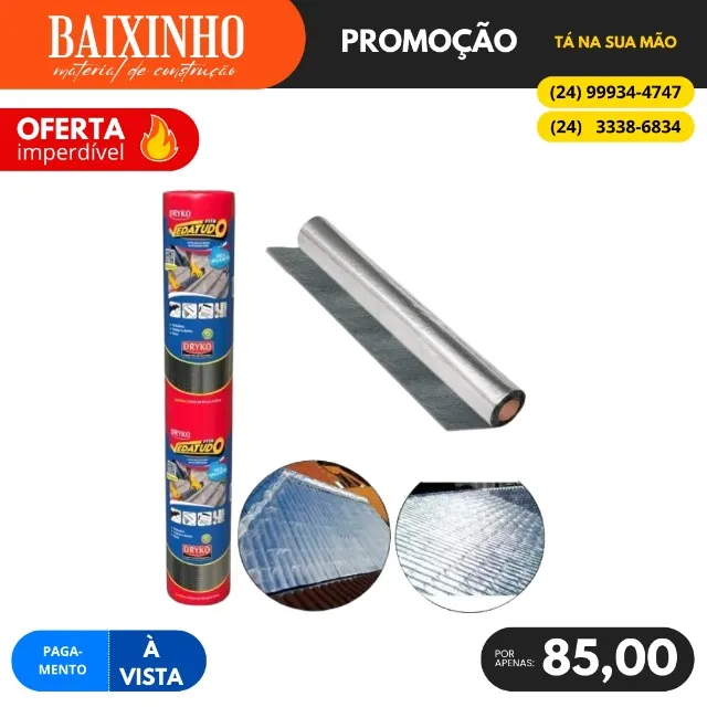 Manta Asfáltica 45CM com 10 Metros