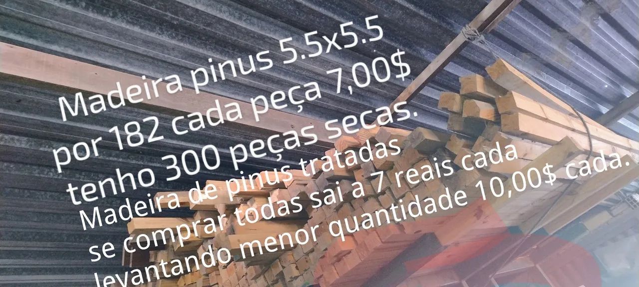 Madeira Pinus 5.5x5.5 por 7,00$