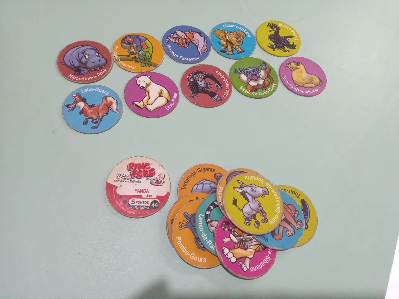 20 Tazos chicle Ping Pong  Zaps Animais em Extinção