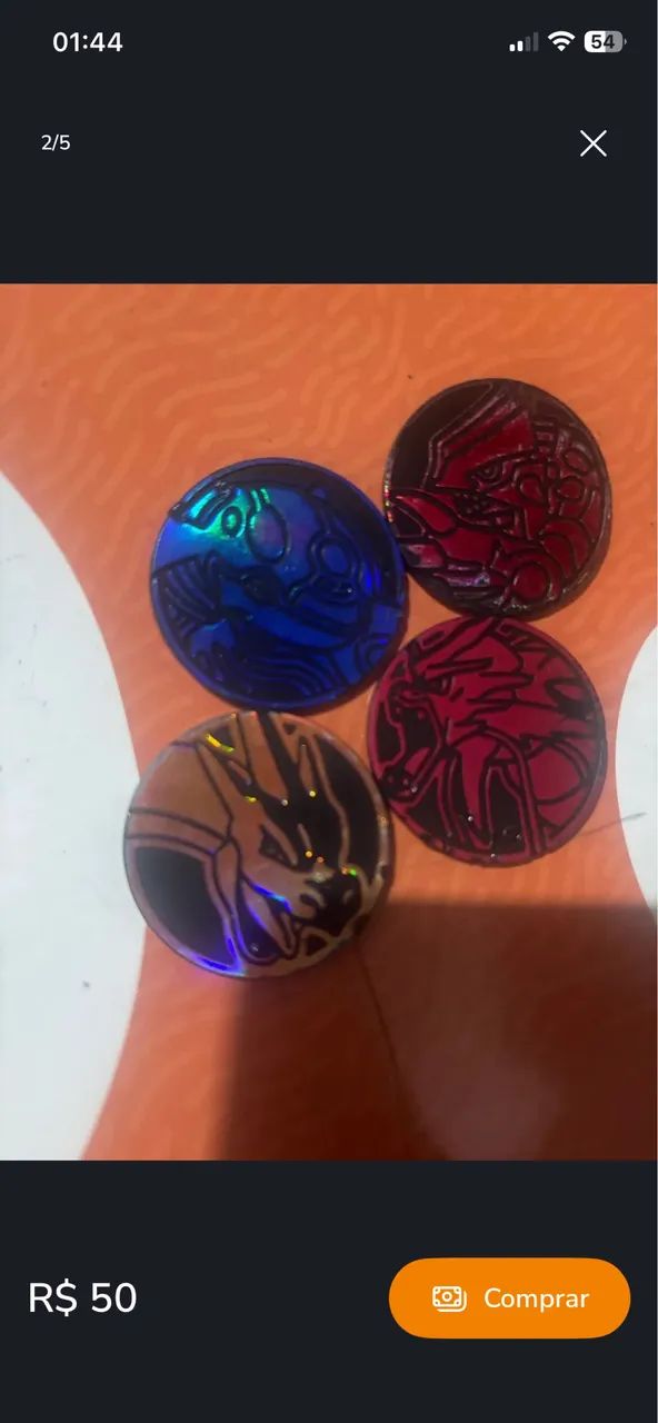 4 moedas Pokémon 