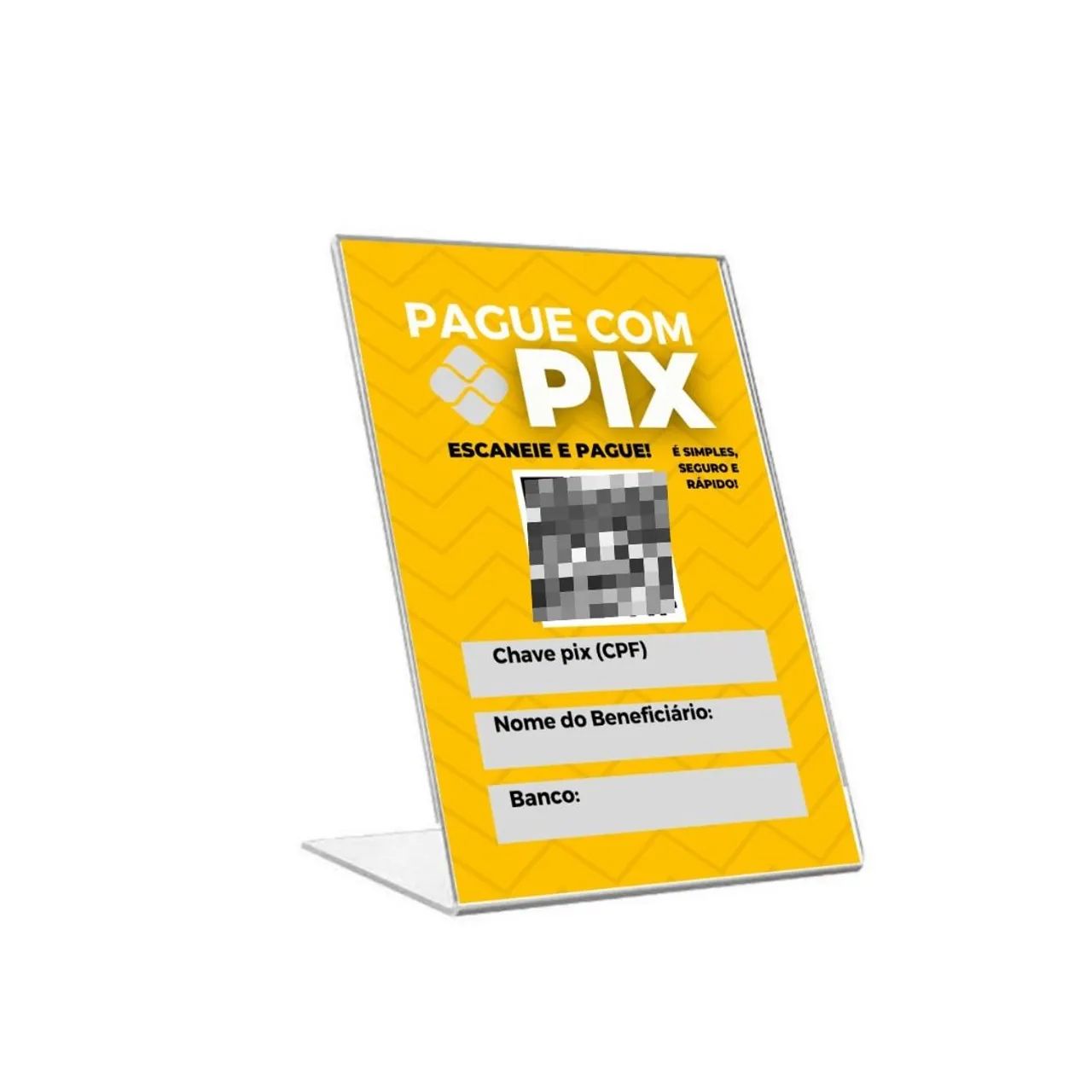 Placa Pix personalizada com QR code e display de Acrílico - Foto 2