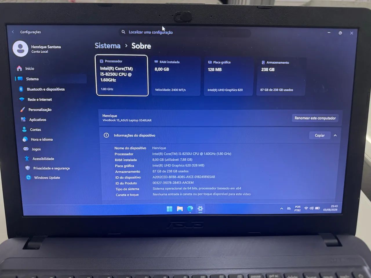 Notebook Asus core i5 SSD 240GB - Foto 4