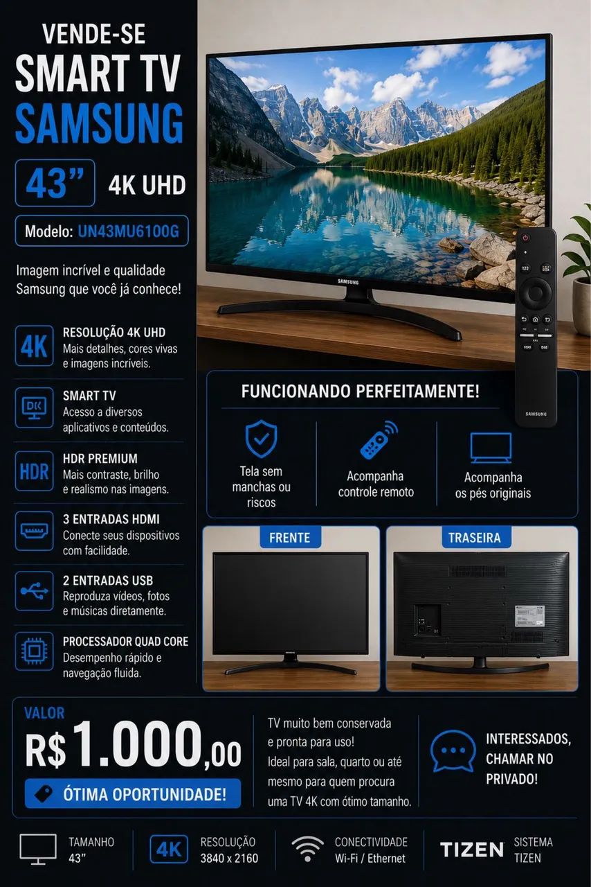 Smart TV Samsung 43? 4K UHD
