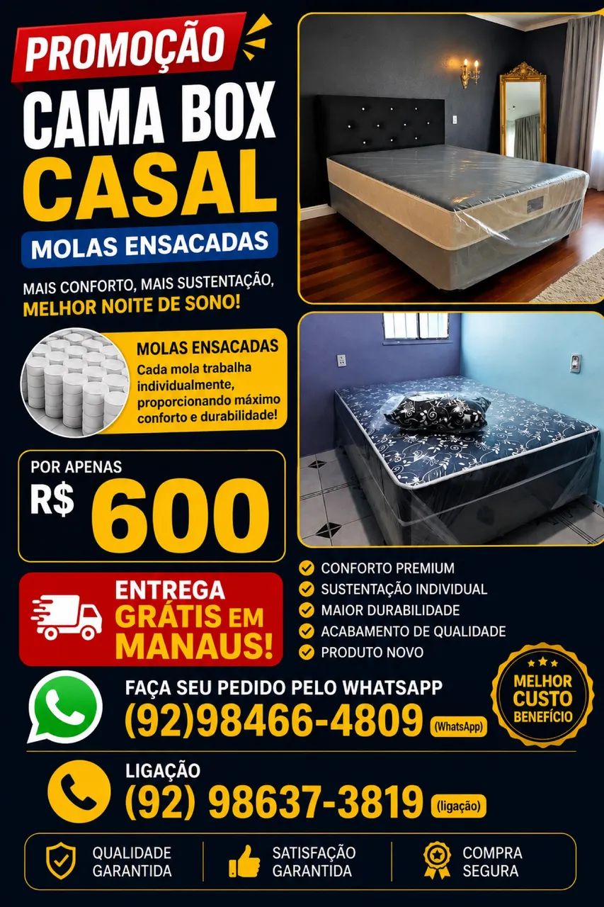 CAMA BOX CASAL DIRETO DA FÁBRICA 