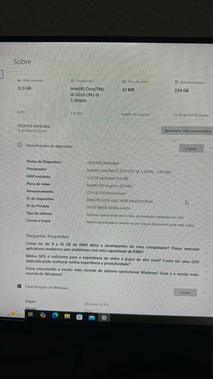 Computador I3 + 12GB RAM + SSD 240GB - Foto 5