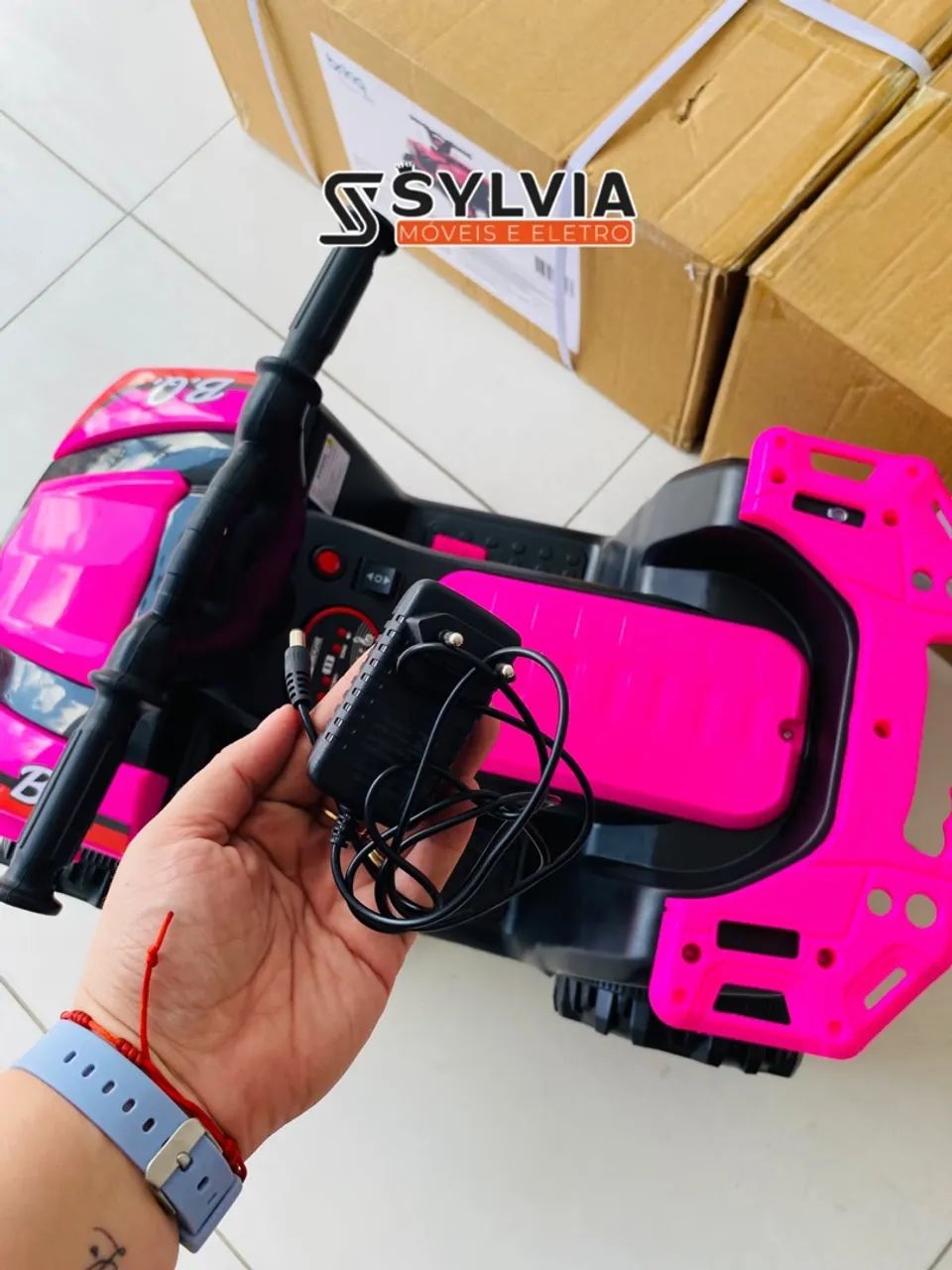 Mini quadriciclo rosa elétrico  - Foto 3
