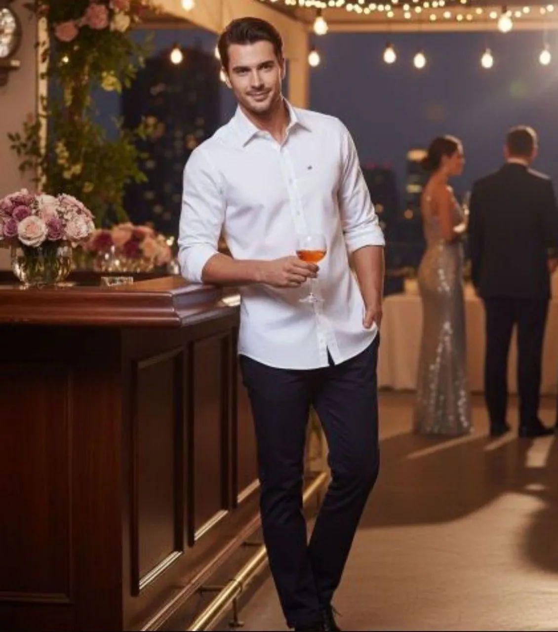 camisa social tommy hilfiger - tam m/g