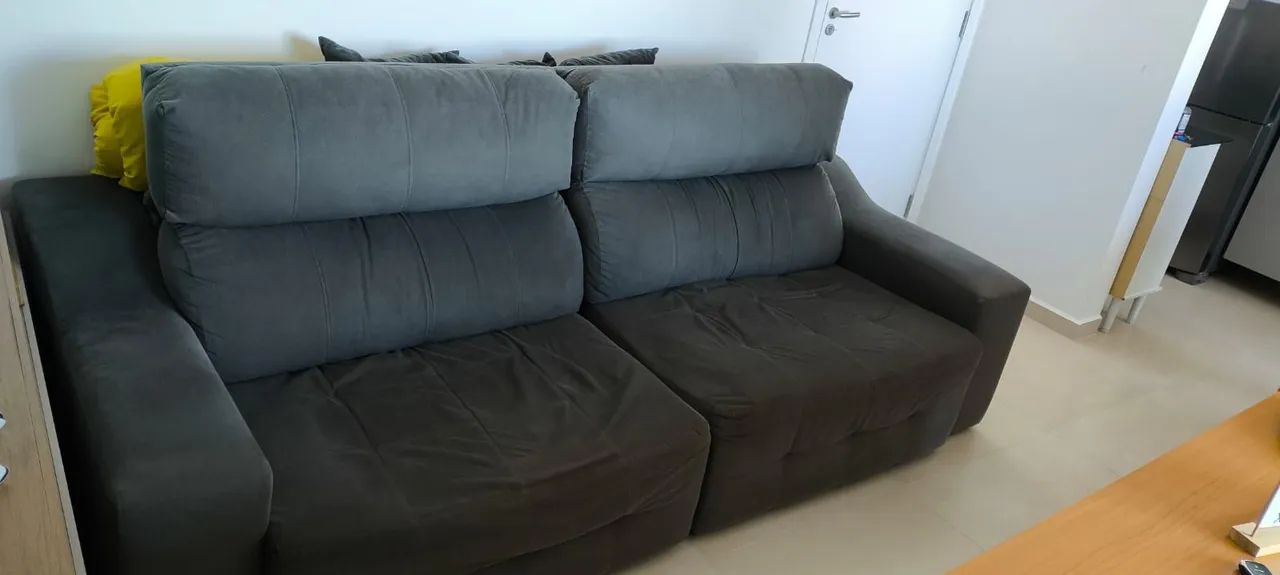 Vendo Sofá 5 lugares cinza retrátil - Foto 2