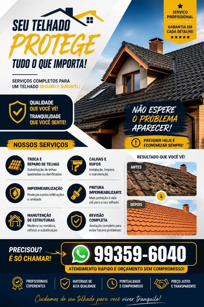 Telhado reparos em geral e construção 