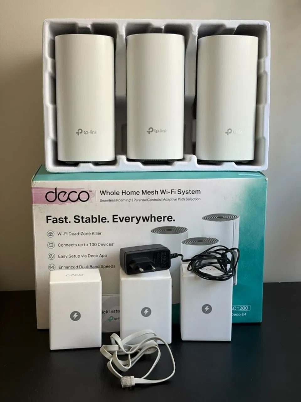 TP-Link Deco E4 AC1200 Rede Mesh Wi?Fi com 3 unidades + caixa e acessórios - Foto 3