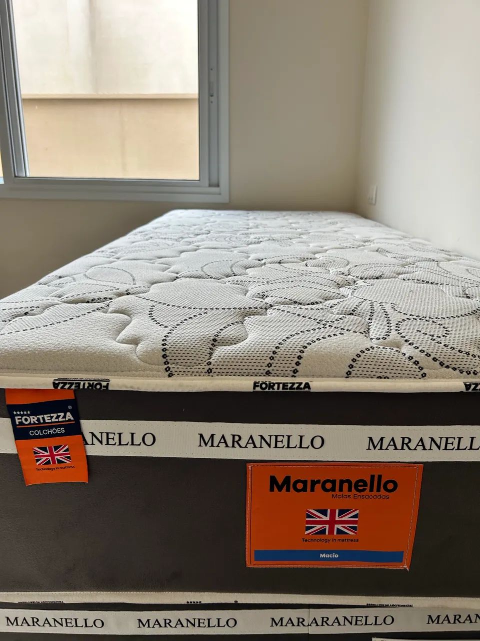 Cama Box Solteiro + Colchão Fortezza Maranello