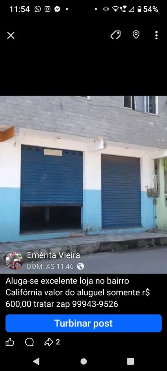 Aluga-se excelente loja no bairro Califórnia