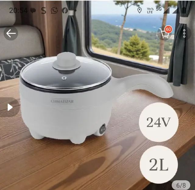 Panela elétrica 2 litros. 24V para caminhão 