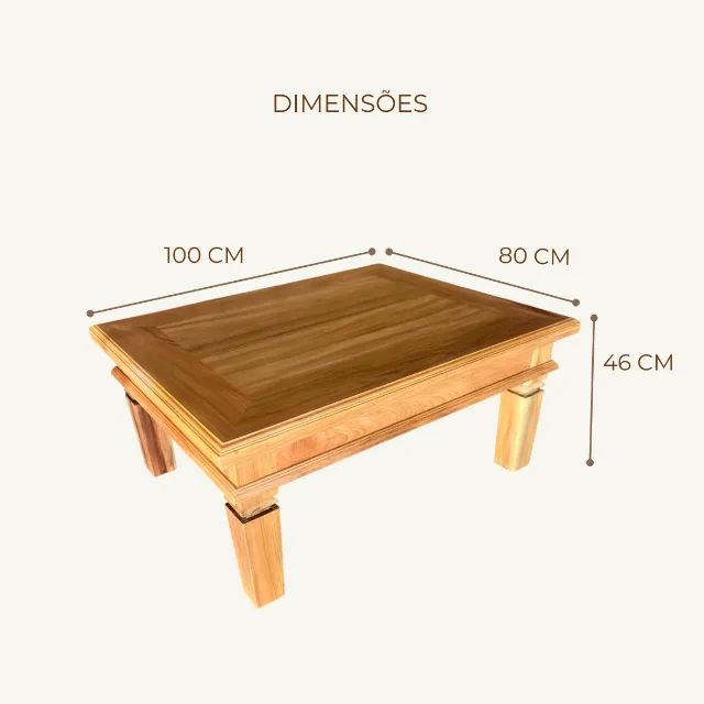 Conjunto De Mesa e 2 Bancos Em Madeira Maciça peroba rosa - Foto 4