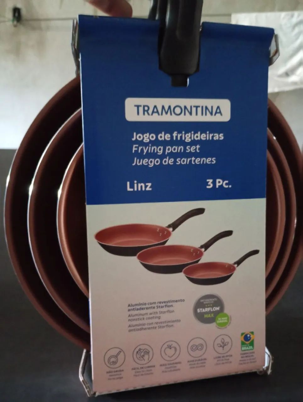 Jogos de frigideiras Tramontina, anti aderentes, com 3 peças. Fazemos entrega  - Foto 2