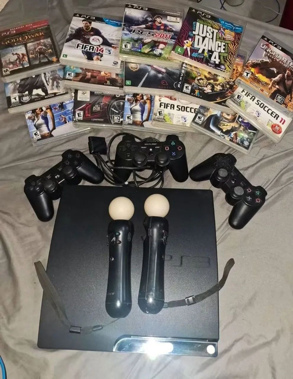 Ps3+controles move+jogos em CD+desbloqueio 