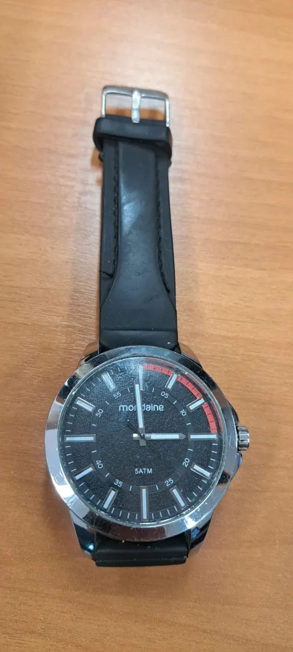 Relógio De Pulso Mondaine Com Corria De Silicone Cor Preto - Foto 2