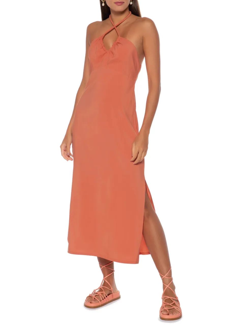 Vestido Casaquinho Sofie Laranja La Chocolê - Foto 4