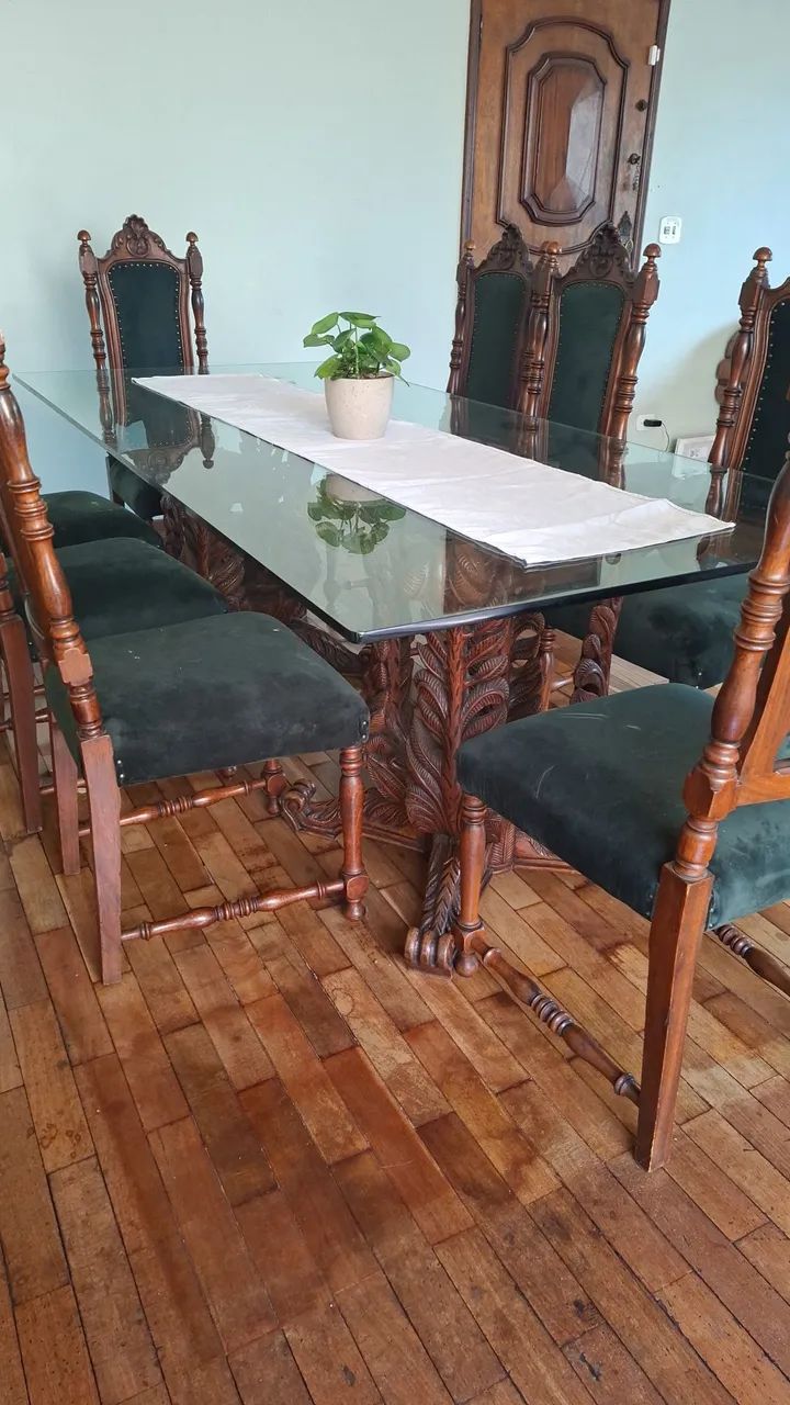 Mesa tampo de vidro + cadeiras - Foto 3