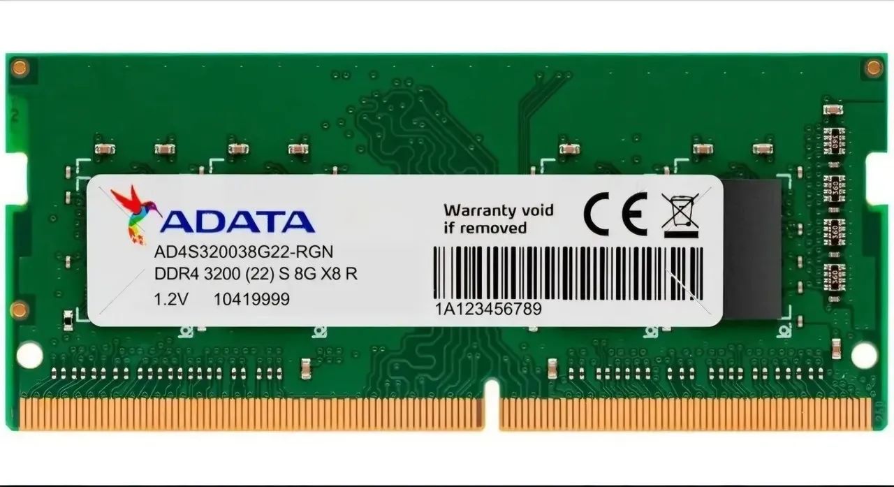 Memoria RAM ADATA DDR4 8GB 3200MHz notebook 
