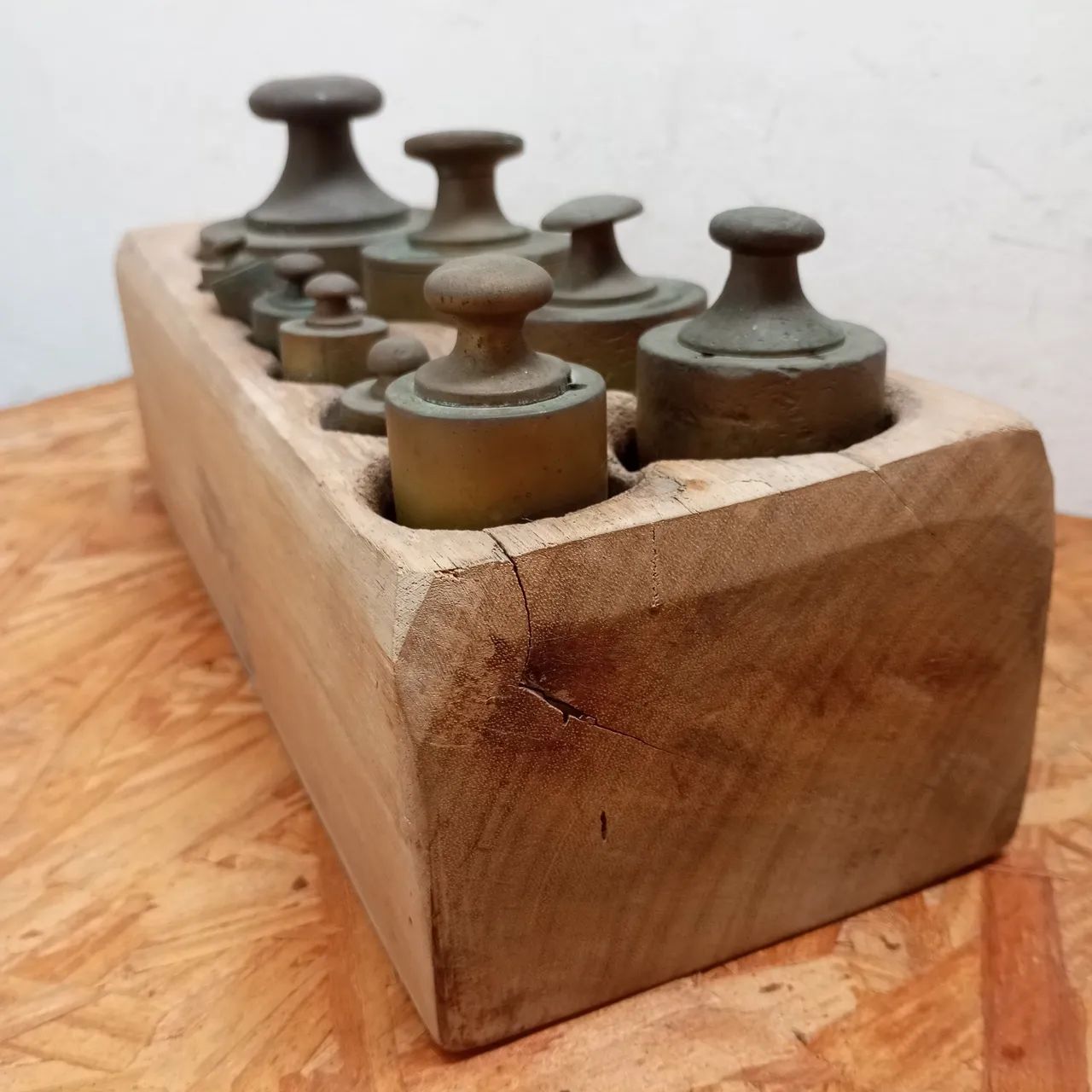Cepo de Madeira com Jogo Completo de Pesos em Bronze - Foto 4