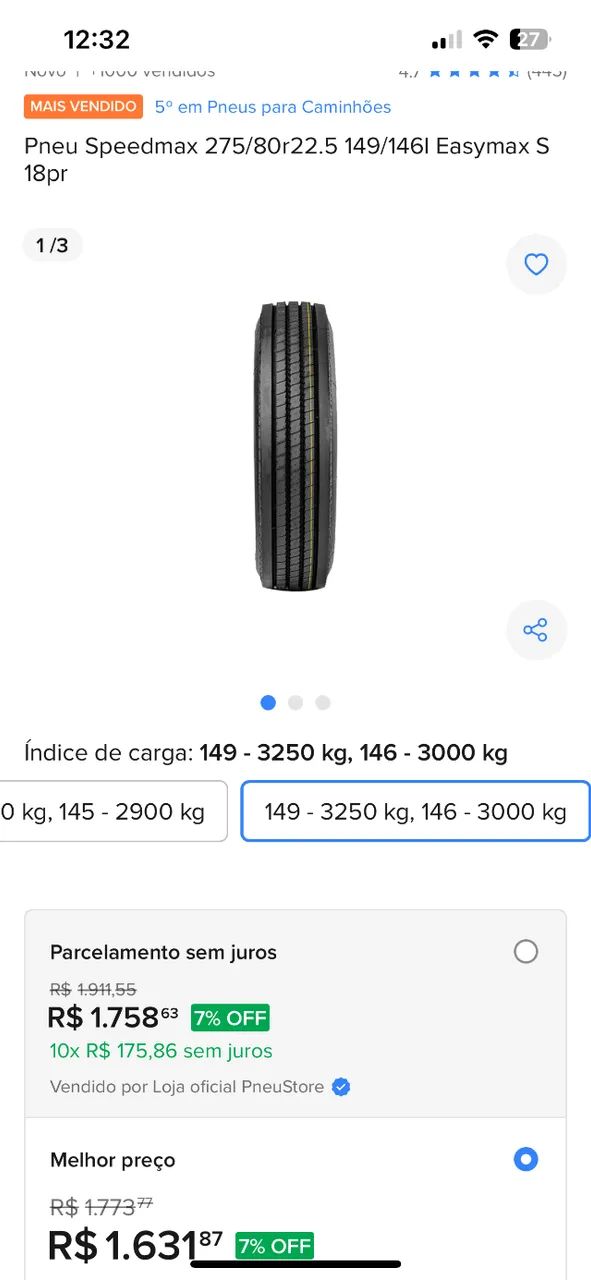 Pneu Speed max 275/80R22.5 - Foto 2