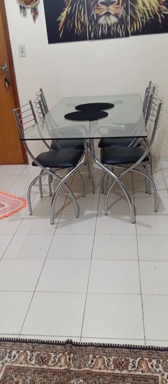 Mesa de vidro 6 cadeiras  - Foto 4