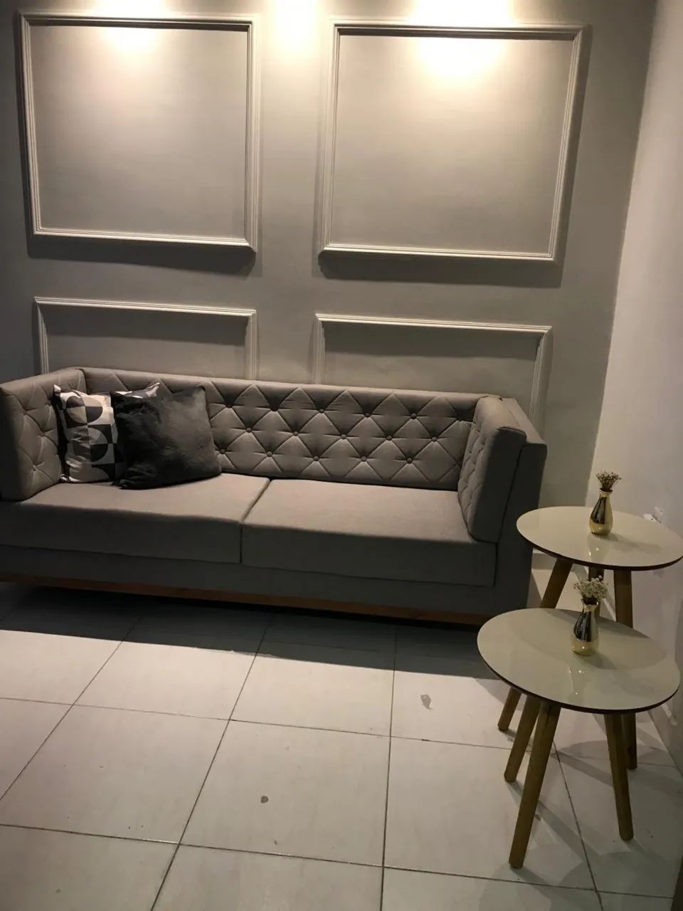 Sofá vintage em linho 