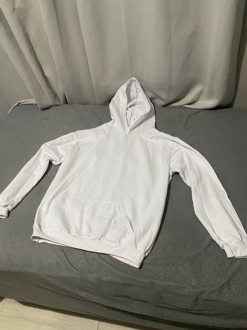 MOLETOM BLUSA DE FRIO BRANCO CANGURU