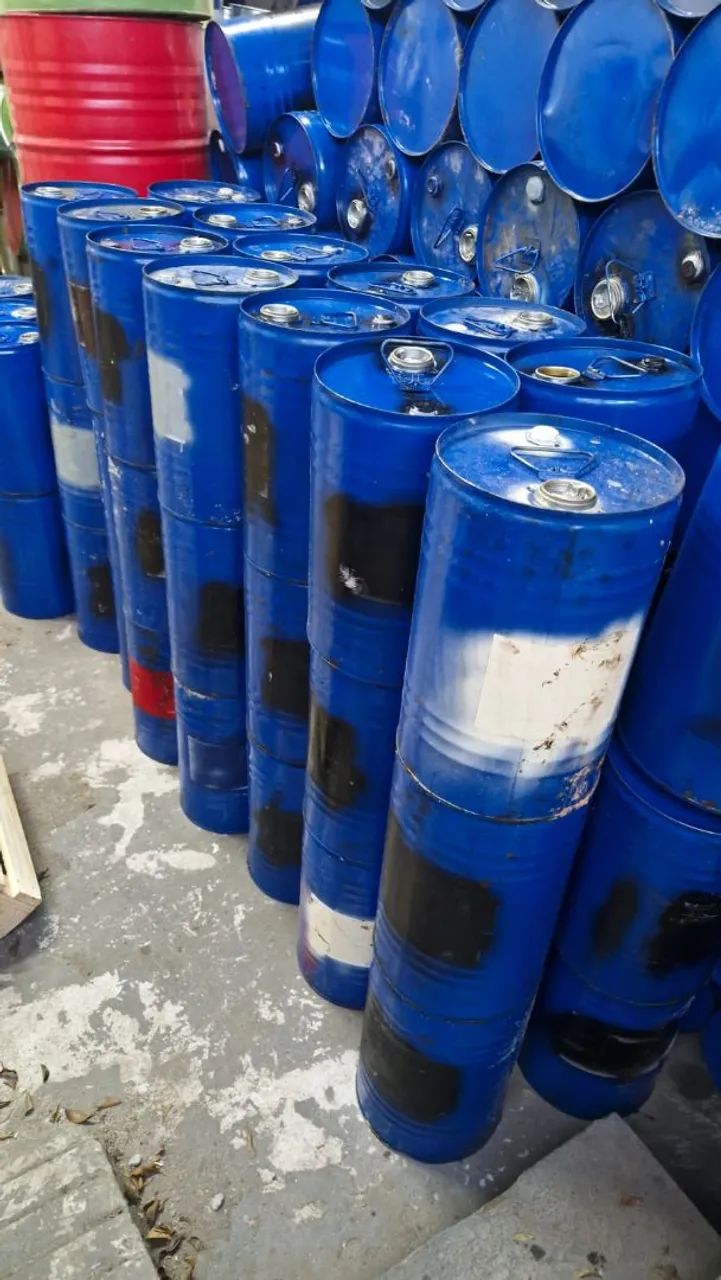 Barril tambor de ferro 30 litros usados tampa fixa  - Foto 2