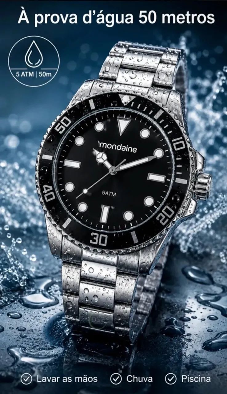 Relógio Prata Masculino Diver Mondaine  - Foto 3