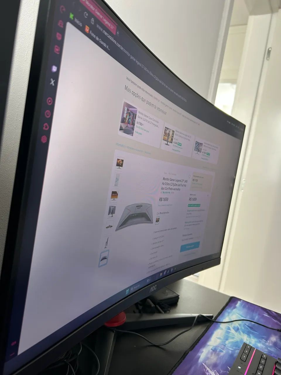Monitor gamer curvo AOC 27? - Foto 3