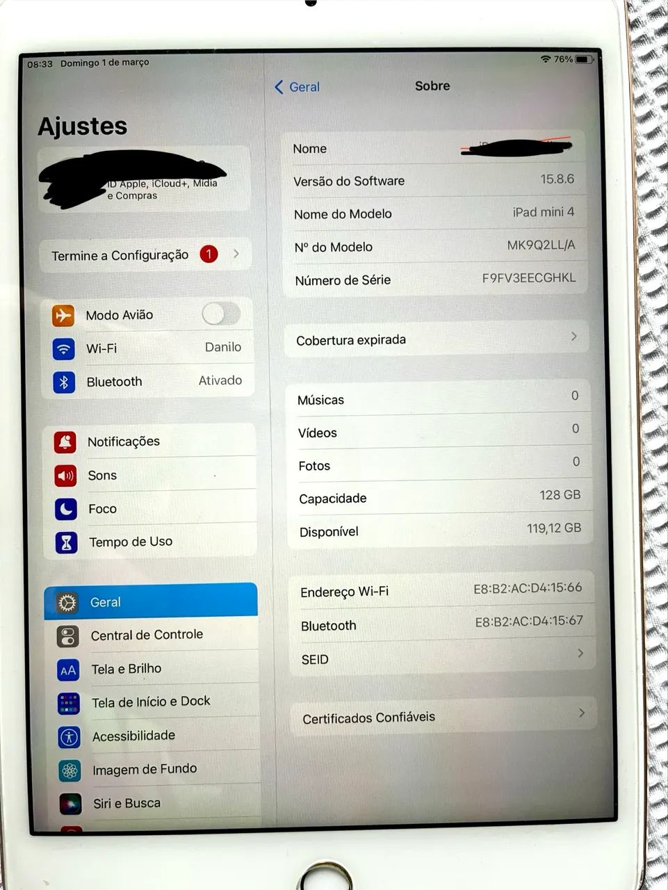 iPad Mini 4 128GB Gold - Perfeito Estado (semi novo) - Tablets e E