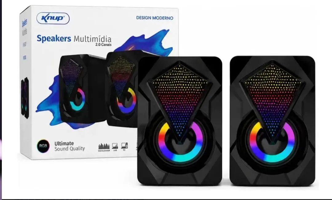 Caixa de som completa dupla pra notebook ou computador 