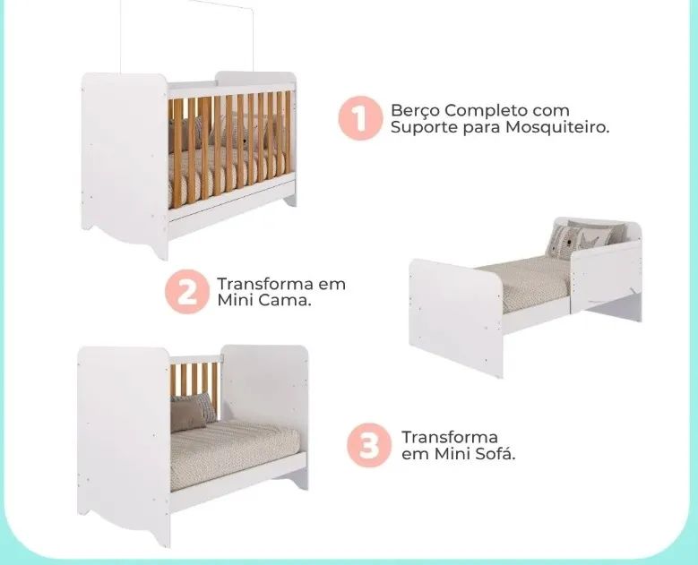 Berço Multifuncional 3 em 1 - Excelente Estado! ?