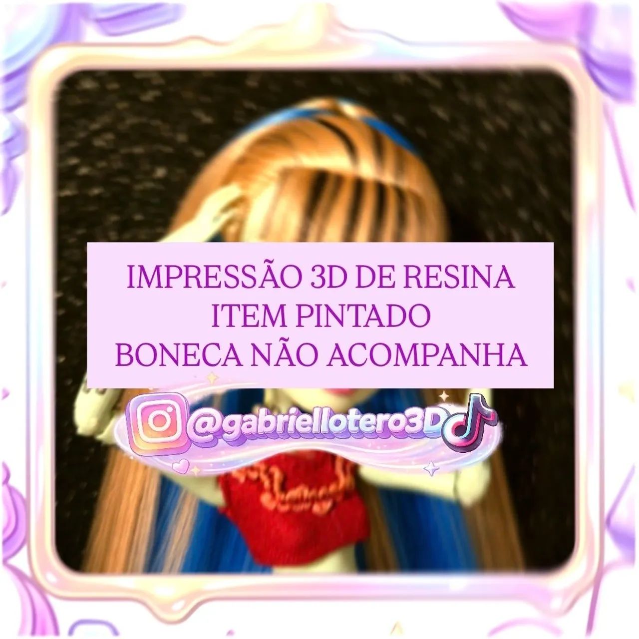 Óculos para a boneca Monster High Abbey Bominable G3 - impressão 3D - Foto 2